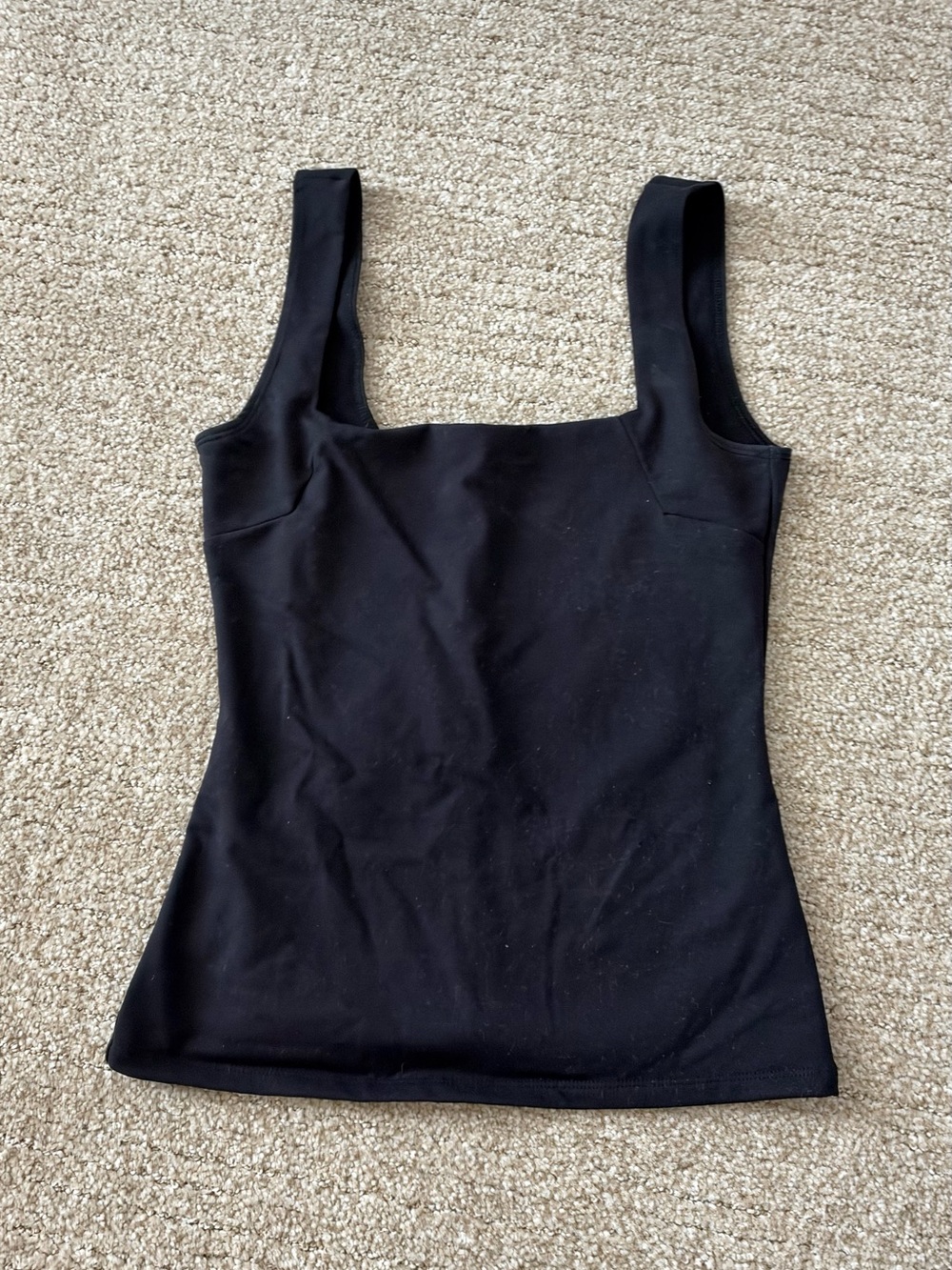 Free People Black Square Neck Tank with Wide Straps